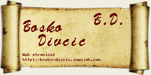 Boško Divčić vizit kartica